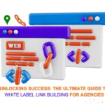 Diagram of an agency outsourcing link building to a partner and delivering branded reports to clients
